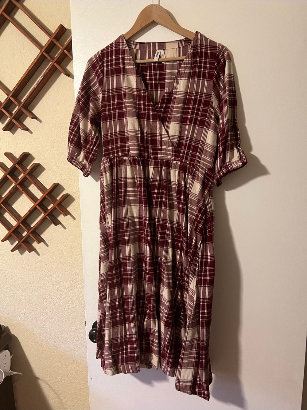 Pact Organic Cotton Women’s Burgundy Plaid Dress - Soft Casual Style
